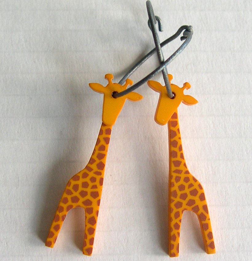 Örhängen gul-orange giraff